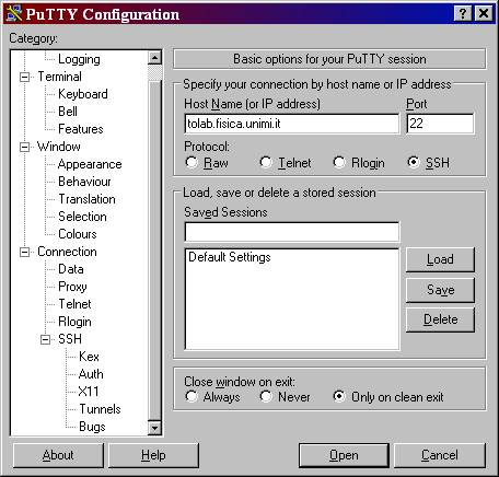 configuration window