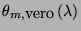\( \theta _{m,\textrm{vero}}\left( \lambda \right) \)