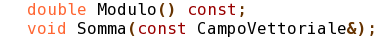 metodi Modulo() e Somma(CampoVettoriale&)
