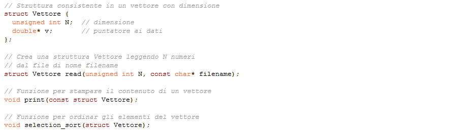 Esempio di codice