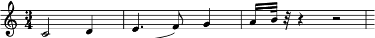 do'2 ( re'4 mi'4. ) fa'8 sol'4 la'16 si'32 r32 r4 r2
