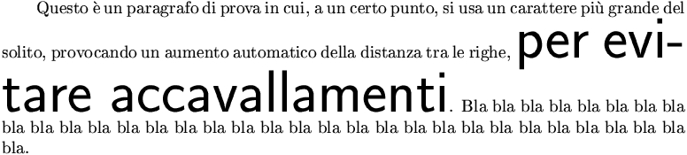 aggiustamento della distanza tra le righe