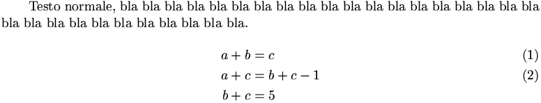 equazioni numerate