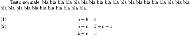 equazioni numerate