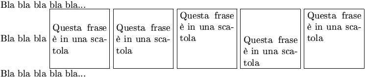 scatole con \\parbox